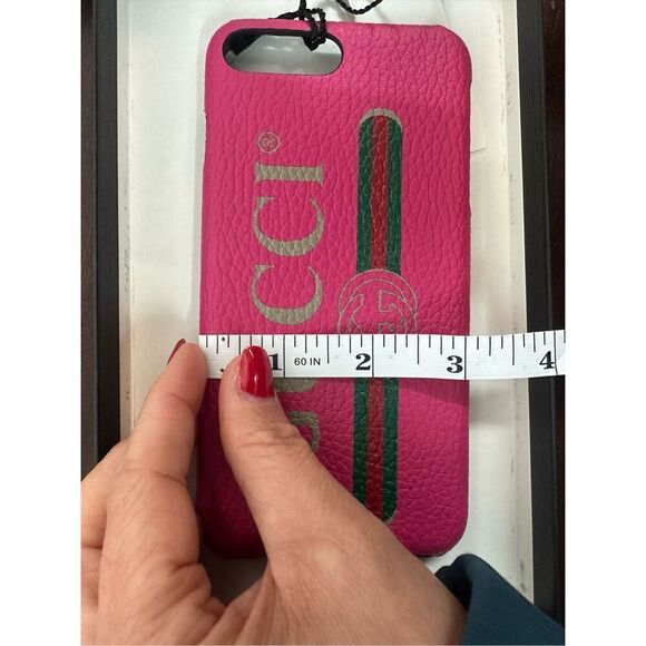 Authentic Gucci Leather Logo Phone Case w/ Tags IPhone 8 Plus Phone Case - Picture 8 of 9